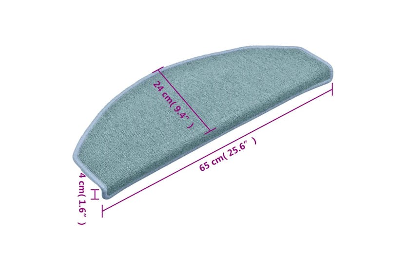 vidaXL 322363 Carpet Stair Treads 15 Pcs Blue 65x24x4cm vidaXL 322363 Carpet Stair Treads 15 Pcs Blue 65x24x4cm
