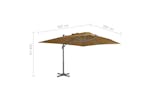 vidaXL 44639 Cantilever Umbrella With Aluminium Pole 400x300cm Taupe vidaXL 44639 Cantilever Umbrella With Aluminium Pole 400x300cm Taupe