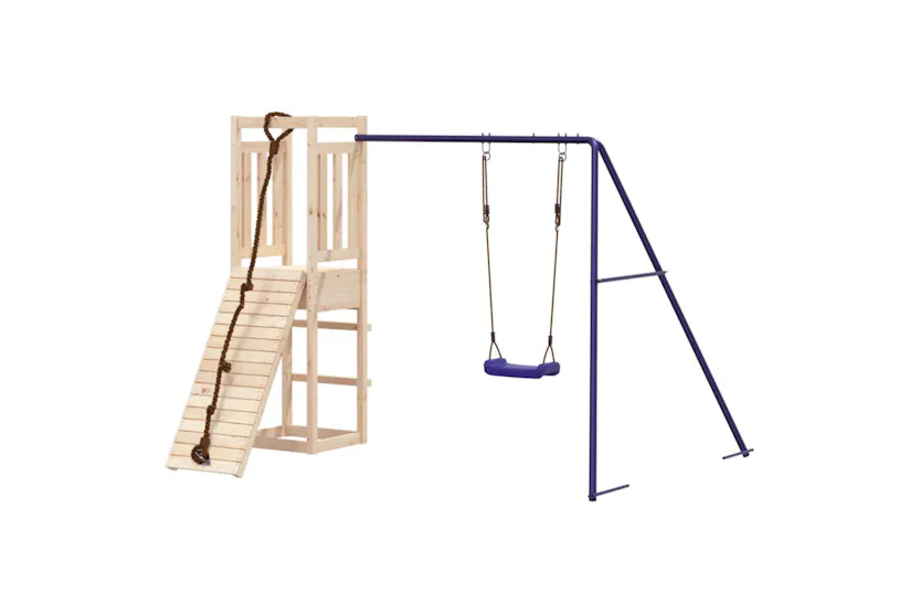 vidaXL 3155948 Playhouse With Climbing Wall Swing Solid Wood Pine vidaXL 3155948 Playhouse With Climbing Wall Swing Solid Wood Pine
