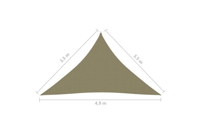 vidaXL 135175 Sunshade Sail Oxford Fabric Triangular 3.5x3.5x4.9 M Beige vidaXL 135175 Sunshade Sail Oxford Fabric Triangular 3.5x3.5x4.9 M Beige