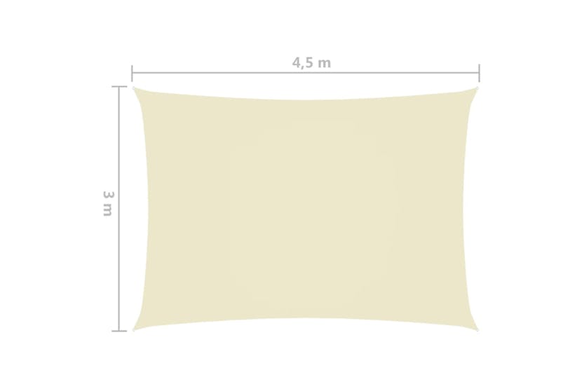 vidaXL 135211 Sunshade Sail Oxford Fabric Rectangular 3x4.5 M Cream vidaXL 135211 Sunshade Sail Oxford Fabric Rectangular 3x4.5 M Cream