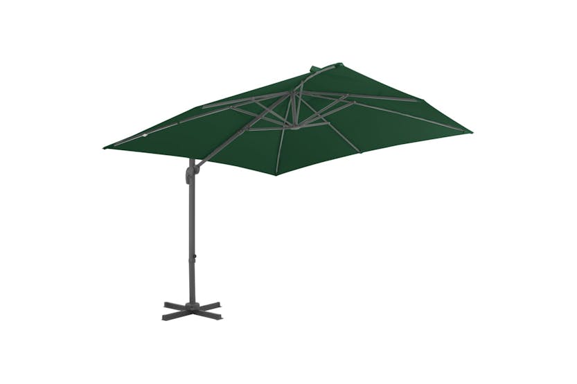 vidaXL 44635 Cantilever Umbrella With Aluminium Pole 400x300cm Green vidaXL 44635 Cantilever Umbrella With Aluminium Pole 400x300cm Green