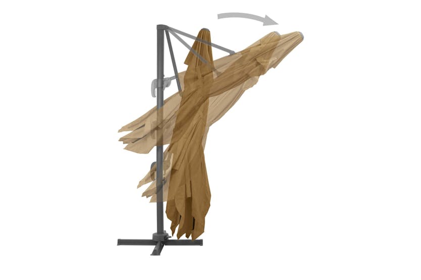vidaXL 44639 Cantilever Umbrella With Aluminium Pole 400x300cm Taupe vidaXL 44639 Cantilever Umbrella With Aluminium Pole 400x300cm Taupe