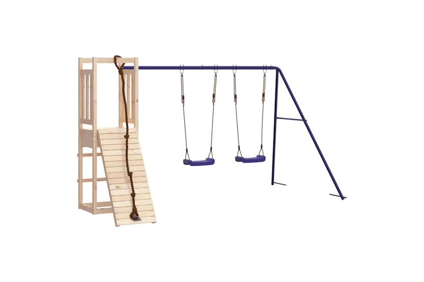 vidaXL 3155951 Playhouse With Climbing Wall Swings Solid Wood Pine vidaXL 3155951 Playhouse With Climbing Wall Swings Solid Wood Pine