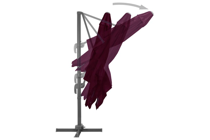vidaXL 312314 Cantilever Umbrella With Aluminium Pole Bordeaux Red 300x300cm vidaXL 312314 Cantilever Umbrella With Aluminium Pole Bordeaux Red 300x300cm