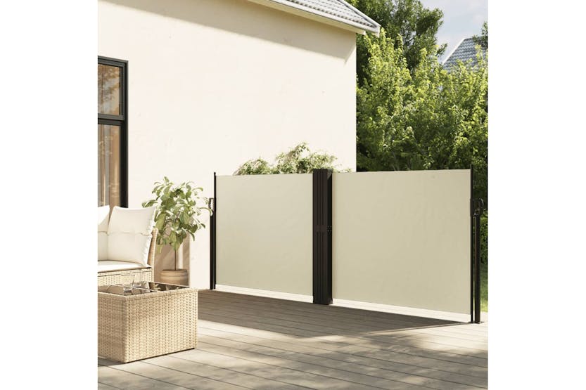 vidaXL 318055 Retractable Side Awning Cream 117x1200cm vidaXL 318055 Retractable Side Awning Cream 117x1200cm