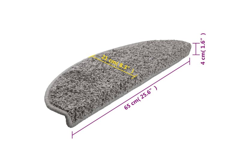 vidaXL 133900 Carpet Stair Treads 15 Pcs Grey 65x21x4cm vidaXL 133900 Carpet Stair Treads 15 Pcs Grey 65x21x4cm