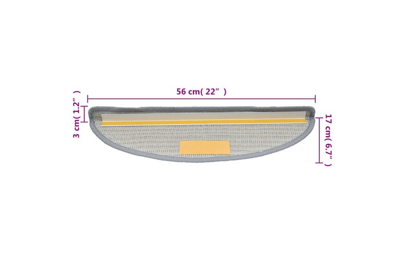 vidaXL 133892 Carpet Stair Treads 15 Pcs Grey 56x17x3cm vidaXL 133892 Carpet Stair Treads 15 Pcs Grey 56x17x3cm