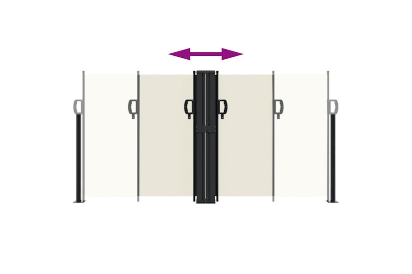 vidaXL 318055 Retractable Side Awning Cream 117x1200cm vidaXL 318055 Retractable Side Awning Cream 117x1200cm