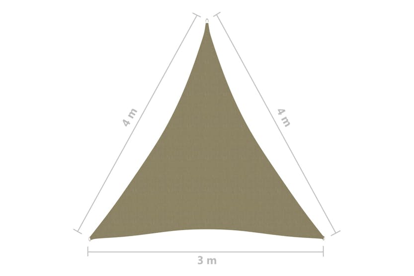 vidaXL 135174 Sunshade Sail Oxford Fabric Triangular 3x4x4 M Beige vidaXL 135174 Sunshade Sail Oxford Fabric Triangular 3x4x4 M Beige