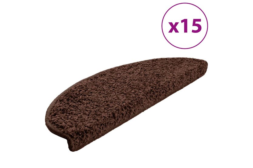 vidaXL 133903 Carpet Stair Treads 15 Pcs Brown 65x21x4cm vidaXL 133903 Carpet Stair Treads 15 Pcs Brown 65x21x4cm
