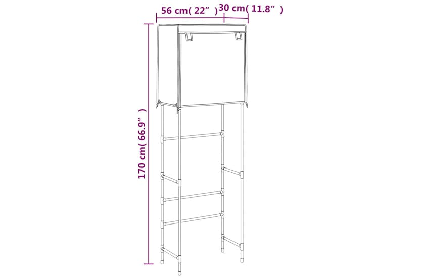vidaXL 343142 2-tier Storage Rack Over Toilet Cream 56x30x170cm Iron vidaXL 343142 2-tier Storage Rack Over Toilet Cream 56x30x170cm Iron