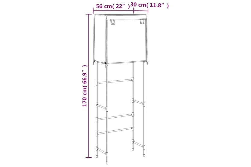 vidaXL 343143 2-tier Storage Rack Over Toilet Brown 56x30x170cm Iron vidaXL 343143 2-tier Storage Rack Over Toilet Brown 56x30x170cm Iron