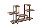 vidaXL 362855 Flower Stand With Wheels 110x25x78cm Solid Wood Fir vidaXL 362855 Flower Stand With Wheels 110x25x78cm Solid Wood Fir