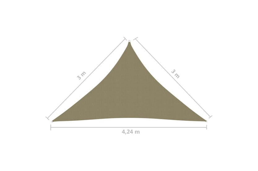 vidaXL 135172 Sunshade Sail Oxford Fabric Triangular 3x3x4.24 M Beige vidaXL 135172 Sunshade Sail Oxford Fabric Triangular 3x3x4.24 M Beige