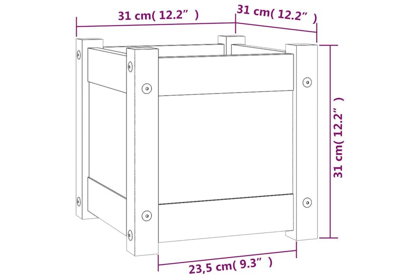 vidaXL 810523 Garden Planters 2 Pcs 31x31x31cm Solid Pinewood vidaXL 810523 Garden Planters 2 Pcs 31x31x31cm Solid Pinewood