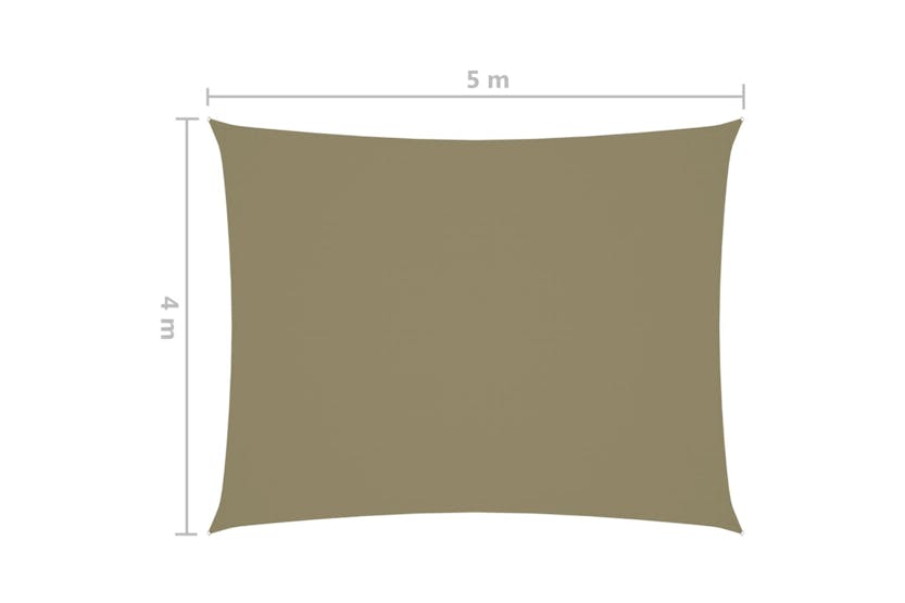vidaXL 135161 Sunshade Sail Oxford Fabric Rectangular 4x5 M Beige vidaXL 135161 Sunshade Sail Oxford Fabric Rectangular 4x5 M Beige