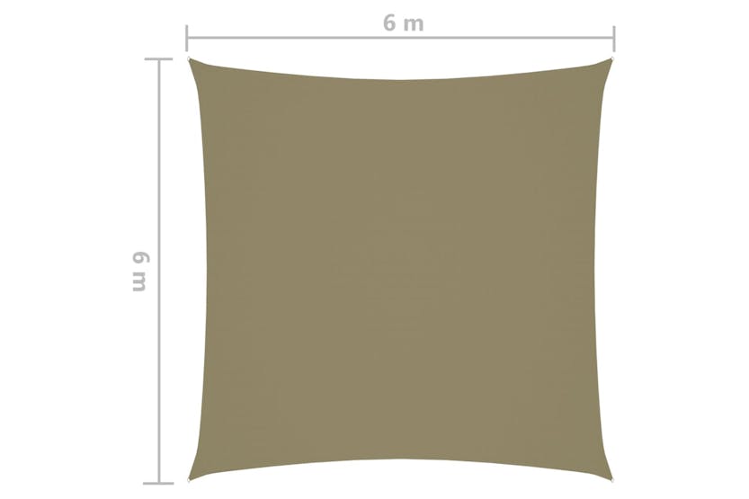 vidaXL 135142 Sunshade Sail Oxford Fabric Square 6x6 M Beige vidaXL 135142 Sunshade Sail Oxford Fabric Square 6x6 M Beige