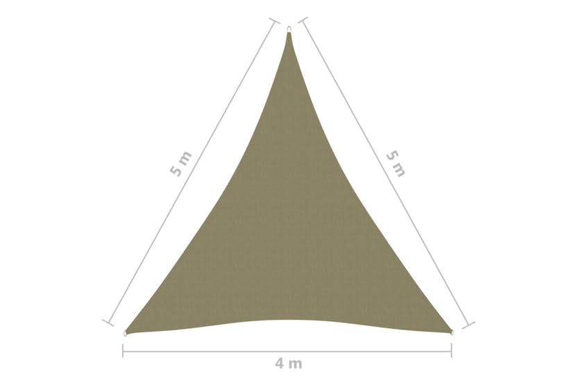 vidaXL 135179 Sunshade Sail Oxford Fabric Triangular 4x5x5 M Beige vidaXL 135179 Sunshade Sail Oxford Fabric Triangular 4x5x5 M Beige