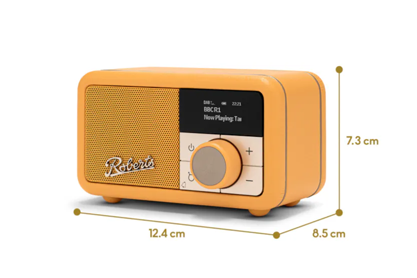Roberts Revival Petite 2 FM Radio with Bluetooth | Sunburst Yellow Roberts Revival Petite 2 FM Radio with Bluetooth | Sunburst Yellow