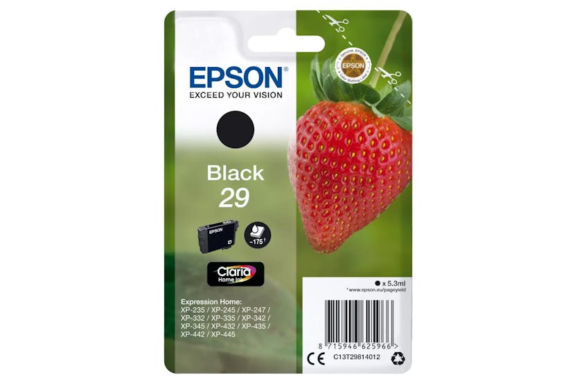 Epson 29 Strawberry Claria Home Individual Genuine Inks | Black