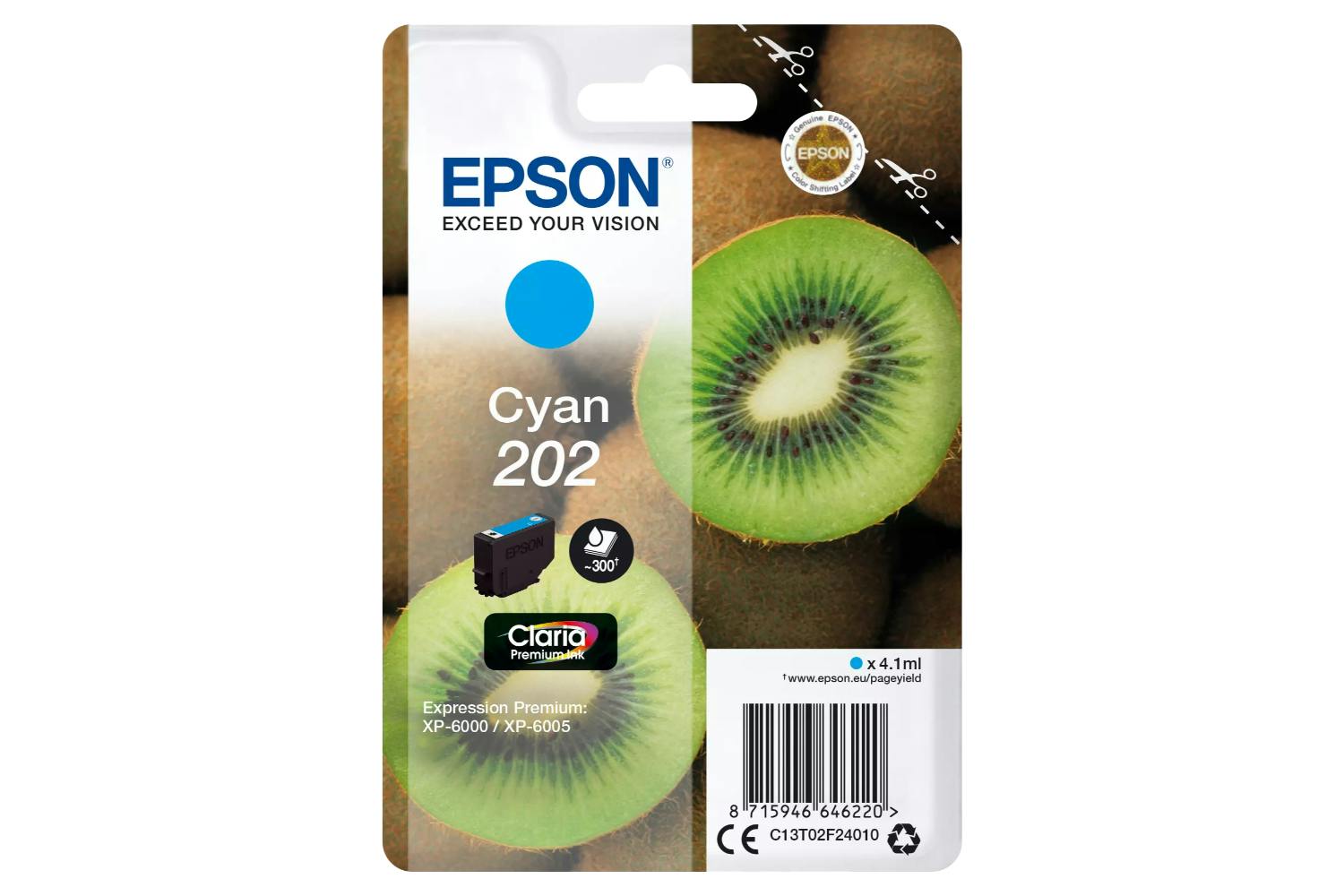 Epson 202 Kiwi Claria Premium Ink | Cyan