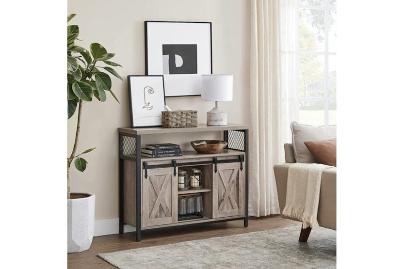 Vasagle Frida 2 Door Sideboard | Sliding Doors | Grey Vasagle Frida 2 Door Sideboard | Sliding Doors | Grey