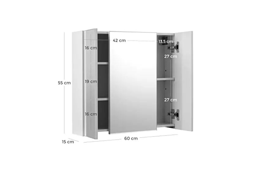 Vasagle Bbk22wtv1 - Mirror Cabinet Vasagle Bbk22wtv1 - Mirror Cabinet