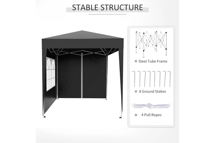 Outsunny Pop Up Gazebo Canopy | Black Outsunny Pop Up Gazebo Canopy | Black