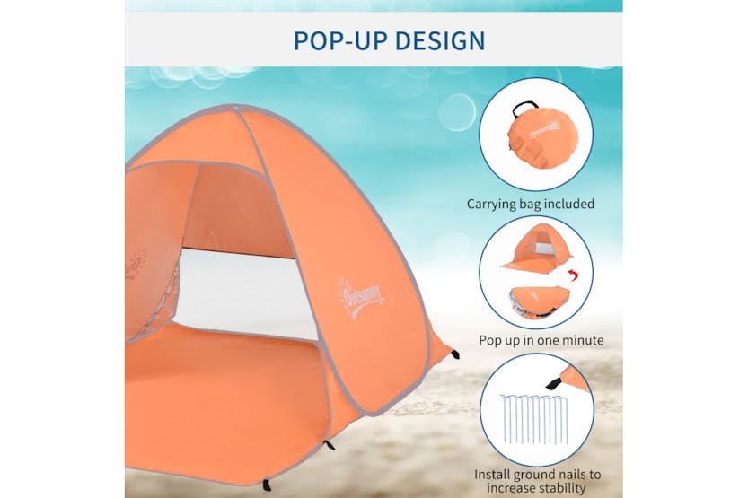 Outsunny 2 Person Pop Up Shelter | Orange Outsunny 2 Person Pop Up Shelter | Orange