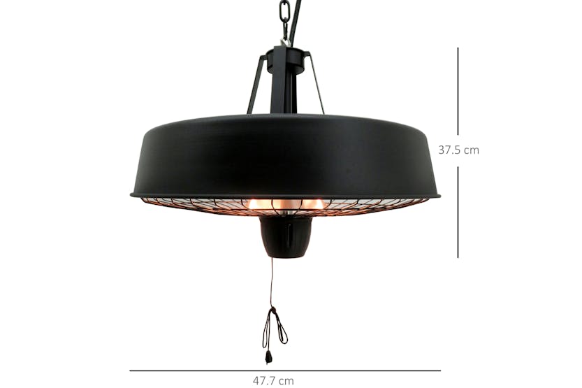 Outsunny 2500W Adjustable Infrared Halogen Light Heater | Black Outsunny 2500W Adjustable Infrared Halogen Light Heater | Black