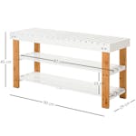 Homcom Hidden Storage Slatted Shoe Rack | Brown/White Homcom Hidden Storage Slatted Shoe Rack | Brown/White