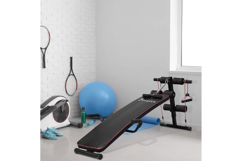Homcom Sit Up Workout Bench | Black/Red Homcom Sit Up Workout Bench | Black/Red