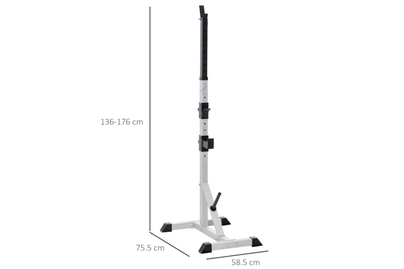 Homcom A91-070v01 Weights Bar Barbell Rack Squat Stand Adjustable Portable Weight Lifting Suitable For Home Gym Training Work Out Homcom A91-070v01 Weights Bar Barbell Rack Squat Stand Adjustable Portable Weight Lifting Suitable For Home Gym Training Work Out