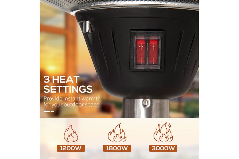 Outsunny Freestanding Infrared Outdoor Heater with Adjustable Height | Silver Outsunny Freestanding Infrared Outdoor Heater with Adjustable Height | Silver