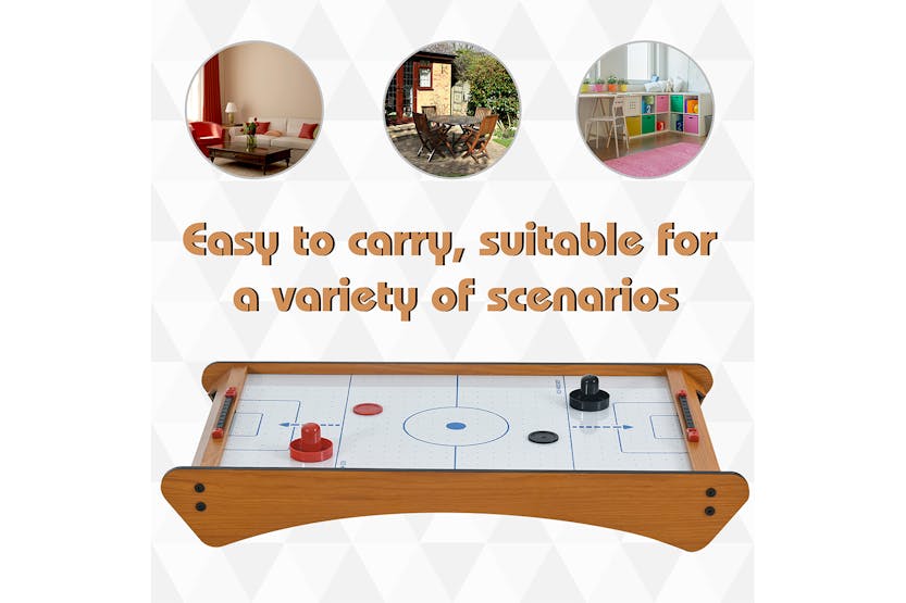 Homcom ABS Plastic Mini Air Hockey Table | Brown Homcom ABS Plastic Mini Air Hockey Table | Brown