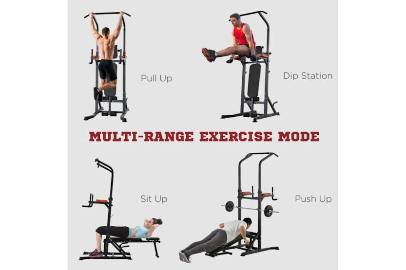 Homcom Adjustable Multi Function Dip Stands | Black Homcom Adjustable Multi Function Dip Stands | Black