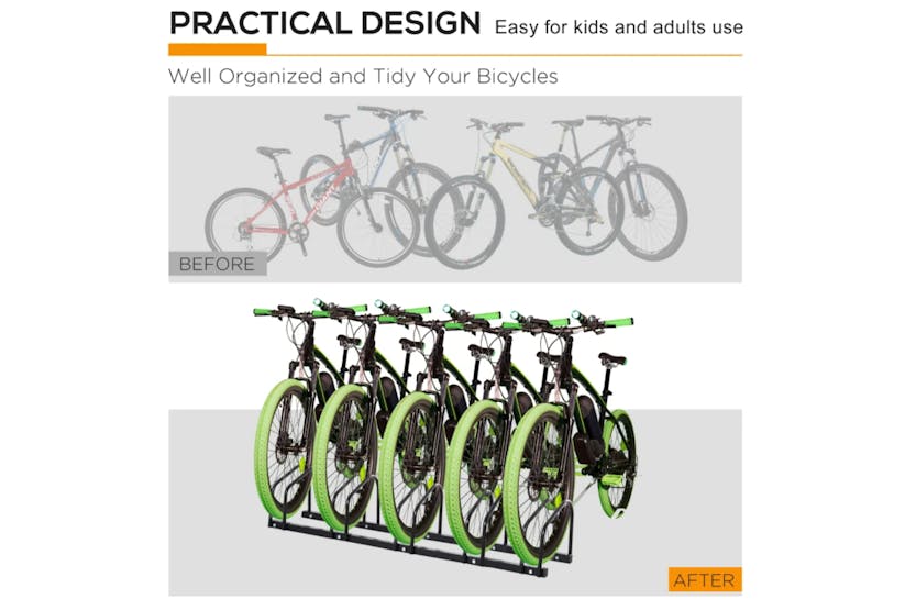 Homcom Bike Floor Stand | Black Homcom Bike Floor Stand | Black