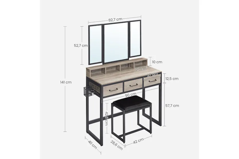 Vasagle Rvt004b02v1 - Vanity Table Vasagle Rvt004b02v1 - Vanity Table