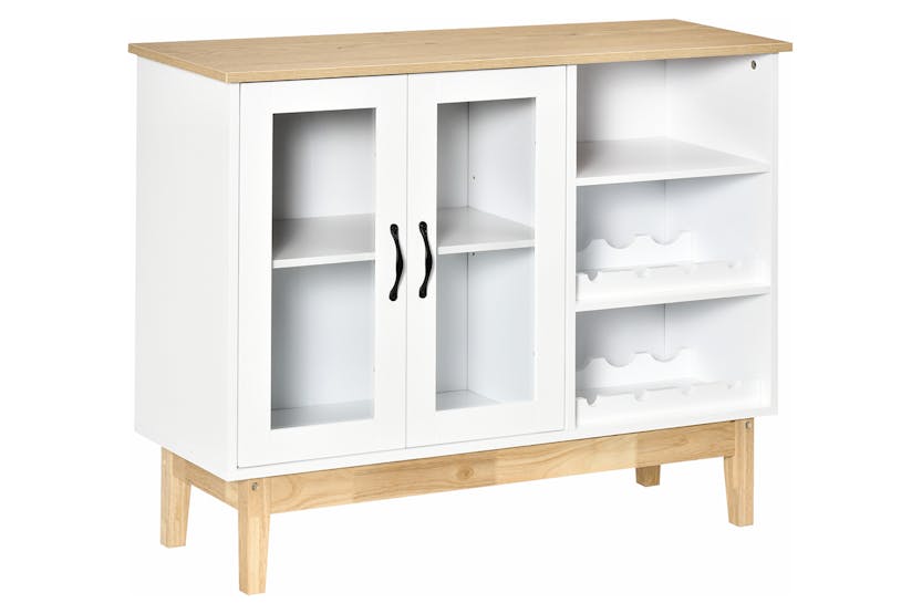 Homcom Freestanding Wine Cabinet | White Oak Homcom Freestanding Wine Cabinet | White Oak