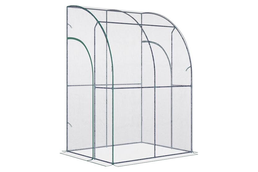 Outsunny Outdoor Tunnel Greenhouse With Zippered Roll Up Door PVC Cover | Clear/Green Outsunny Outdoor Tunnel Greenhouse With Zippered Roll Up Door PVC Cover | Clear/Green