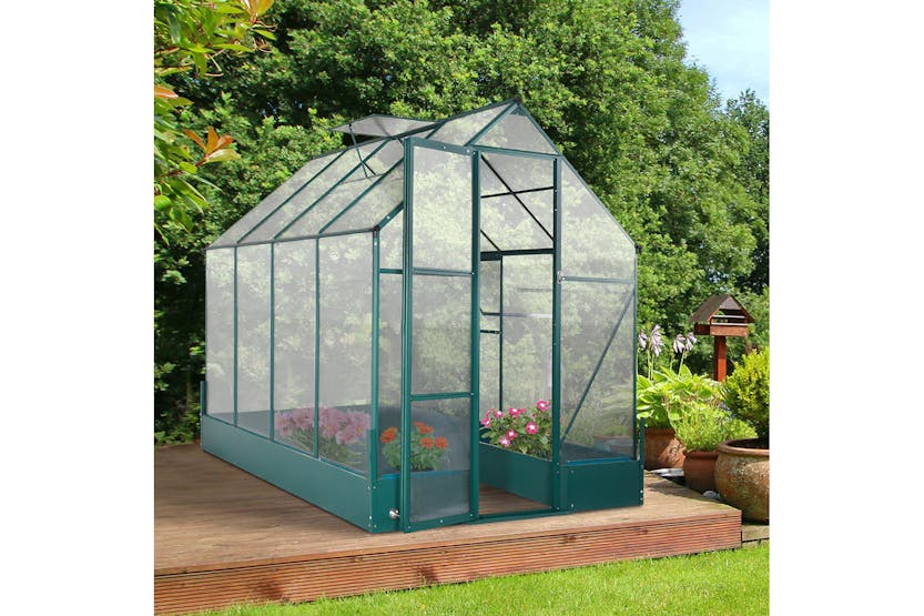 Outsunny Outdoor Walk-in Greenhouse | Transparent/Green Outsunny Outdoor Walk-in Greenhouse | Transparent/Green