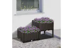 Outsunny Outdoor Garden Planter Box | Brown | Set of 2 Outsunny Outdoor Garden Planter Box | Brown | Set of 2