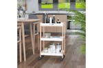 Homcom Mobile Kitchen Trolley Cart | White/Natural Homcom Mobile Kitchen Trolley Cart | White/Natural