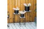 Outsunny Metal Plant Stand | 3 Piece | Black/White Outsunny Metal Plant Stand | 3 Piece | Black/White