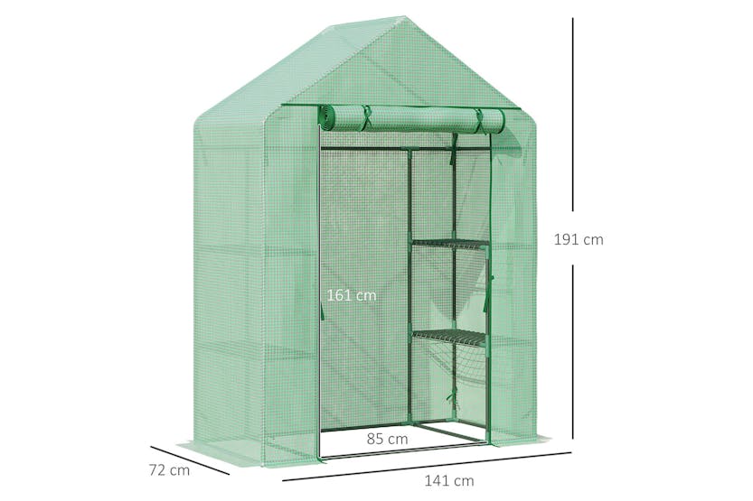 Outsunny Outdoor Walk in Greenhouse | Green Outsunny Outdoor Walk in Greenhouse | Green