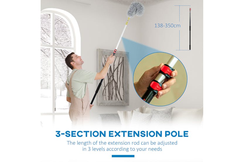 Homcom Extendable Duster Cleaning Kit | Yellow/Grey Homcom Extendable Duster Cleaning Kit | Yellow/Grey