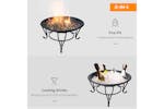 Outsunny Outdoor Metal Round Fire Pit with Poker Handle | Black Outsunny Outdoor Metal Round Fire Pit with Poker Handle | Black