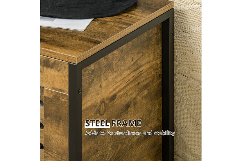 Homcom Industrial Storage Bench | Rustic Brown Homcom Industrial Storage Bench | Rustic Brown