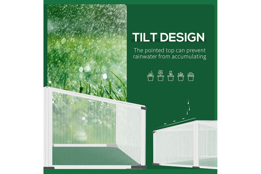 Outsunny Polycarbonate Greenhouse | Silver Outsunny Polycarbonate Greenhouse | Silver